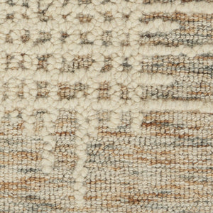 HomeRoots 8' Beige and Tan Wool Abstract Runner Rug - Modern Softness for Hallways, Kitchens & Utility Areas 553397