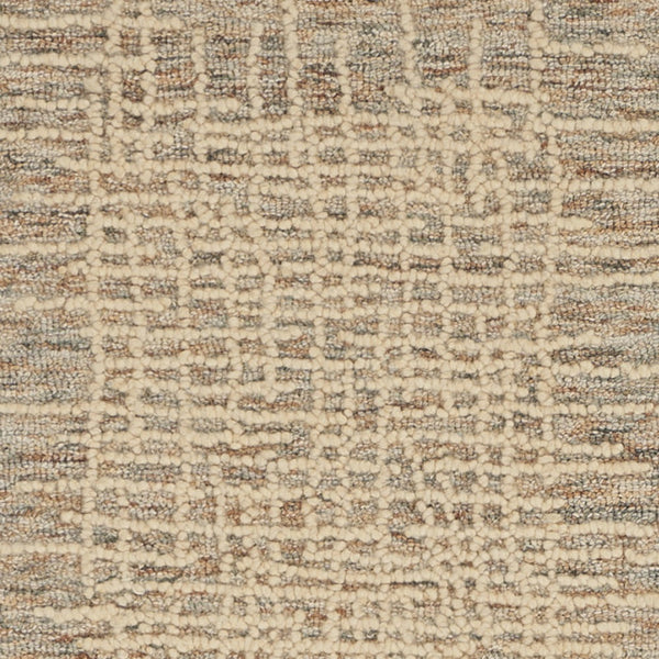 Homeroots 8' Beige And Tan Wool Abstract Runner Rug - Stylish Accent For Hallways, Living Rooms, And More!  Wool 553397