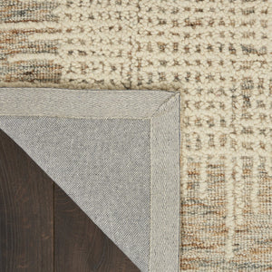 HomeRoots 8' Beige and Tan Wool Abstract Runner Rug - Modern Softness for Hallways, Kitchens & Utility Areas 553397