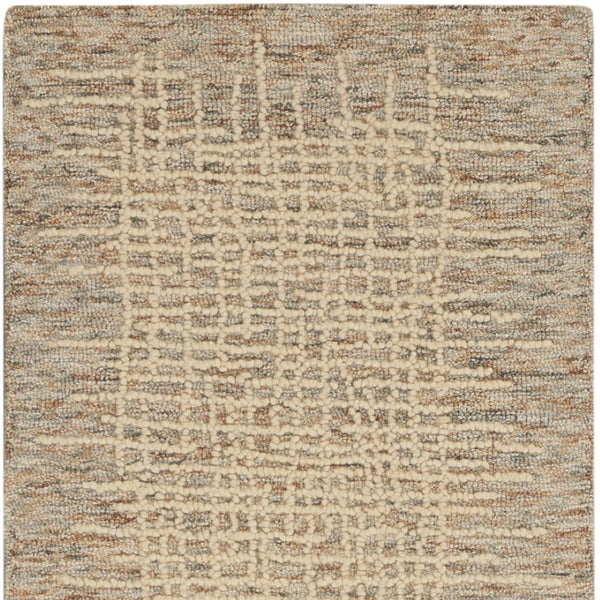 Homeroots 8' Beige And Tan Wool Abstract Runner Rug - Stylish Accent For Hallways, Living Rooms, And More!  Wool 553397