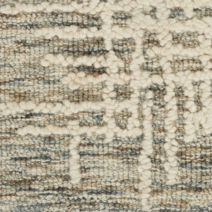 Homeroots 8' Ivory Brown And Gray Abstract Wool Runner Rug - Stylish Accent For Hallways And More!  Wool 553398