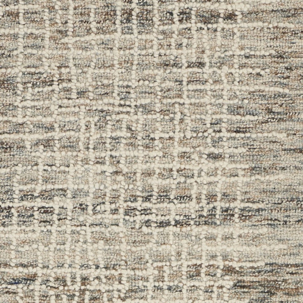 Homeroots 8' Ivory Brown And Gray Abstract Wool Runner Rug - Stylish Accent For Hallways And More!  Wool 553398