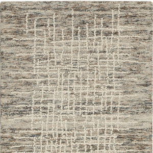 Homeroots 8' Ivory Brown And Gray Abstract Wool Runner Rug - Stylish Accent For Hallways And More!  Wool 553398