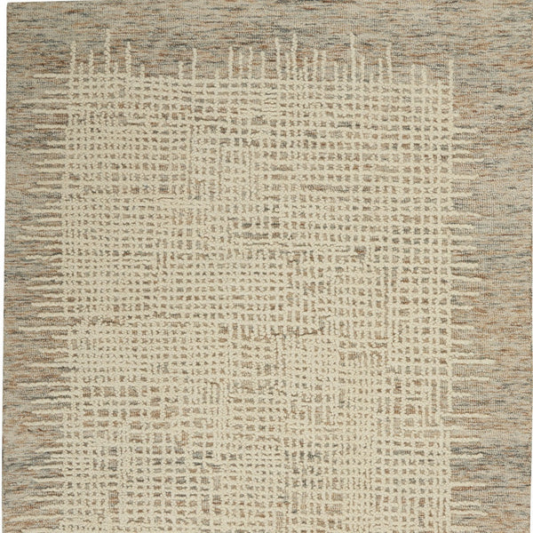 Homeroots 8' Beige And Tan Wool Abstract Area Rug - Perfect For Adding Warmth And Style To Any Room! 5' X 7' Wool 553399
