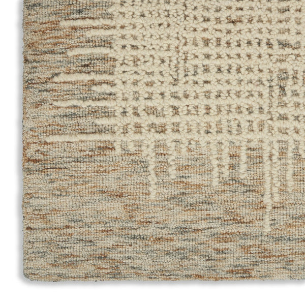 HomeRoots 8' Beige and Tan Wool Abstract Area Rug - Cozy, Soft, and Stylish for Modern and Rustic Spaces 5' X 7' 553399