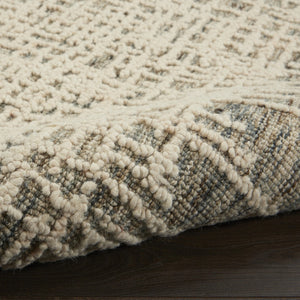 HomeRoots 8' Wool Abstract Area Rug in Ivory, Brown & Gray - Stylish Comfort for Modern Living Spaces 5' X 7' 553400
