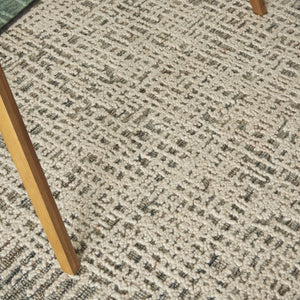 HomeRoots 8' Wool Abstract Area Rug in Ivory, Brown & Gray - Stylish Comfort for Modern Living Spaces 5' X 7' 553400