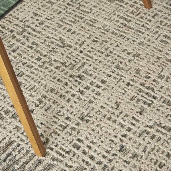 HomeRoots 8' Wool Abstract Area Rug in Ivory, Brown & Gray - Stylish Comfort for Modern Living Spaces 5' X 7' 553400
