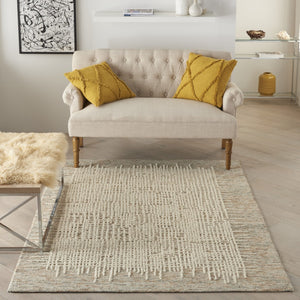 HomeRoots 8' Beige and Tan Wool Abstract Area Rug - Cozy, Soft, and Stylish for Modern and Rustic Spaces 4' X 6' 553401