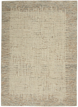 HomeRoots 8' Beige and Tan Wool Abstract Area Rug - Cozy, Soft, and Stylish for Modern and Rustic Spaces 4' X 6' 553401