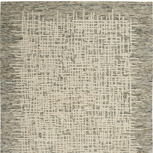 Homeroots 8' Artful Wool Abstract Area Rug In Ivory Brown And Gray - Elevate Your Space With Style! 4' X 6' Wool 553402