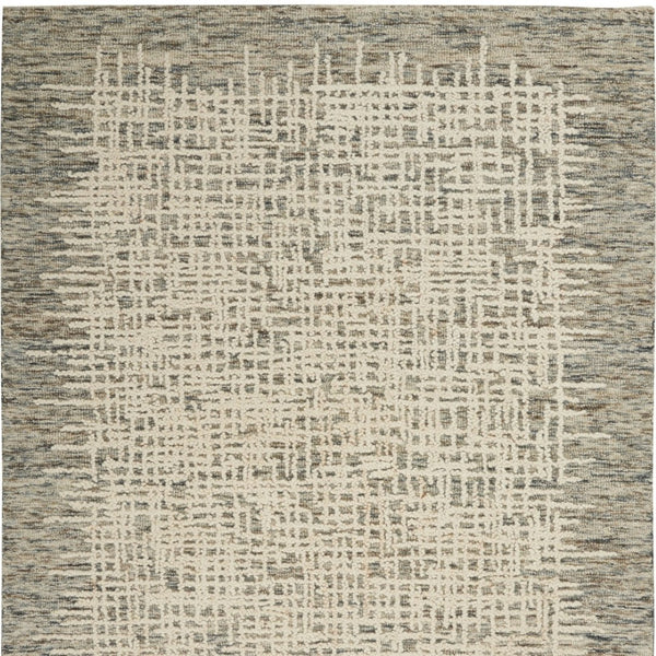 Homeroots 8' Artful Wool Abstract Area Rug In Ivory Brown And Gray - Elevate Your Space With Style! 4' X 6' Wool 553402