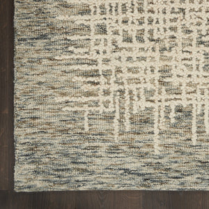HomeRoots 8' Wool Abstract Area Rug in Ivory, Brown & Gray - Stylish Comfort for Modern Living Spaces 4' X 6' 553402