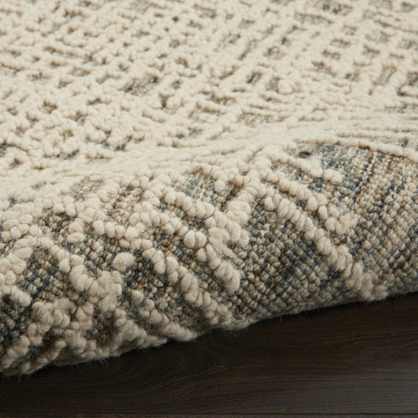 HomeRoots 8' Wool Abstract Area Rug in Ivory, Brown & Gray - Stylish Comfort for Modern Living Spaces 4' X 6' 553402