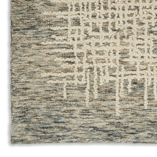 HomeRoots 8' Wool Abstract Area Rug in Ivory, Brown & Gray - Stylish Comfort for Modern Living Spaces 4' X 6' 553402