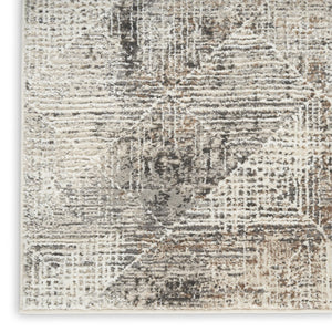 HomeRoots 5' Ivory and Gray Abstract Area Rug - Modern, Stain-Resistant, Non-Skid Design for Everyday Living 8' X 10' 553415