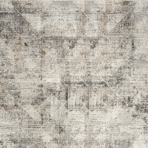 Homeroots 8' X 10' Ivory And Black Geometric Non Skid Area Rug  Polyester 553415