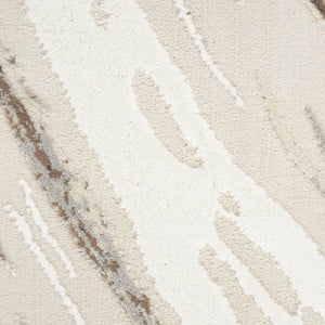 Homeroots 8' Beige And Gray Abstract Non Skid Runner Rug  Polyester 553417