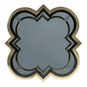 Butler Specialty Auroria Elegant Quatrefoil Glass And Metal Accent Table For Stylish Small Space Decor Solutions Black,Gold Stainless Steel,Black Glass 5534226-butler