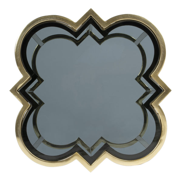 Butler Specialty Auroria Elegant Quatrefoil Glass And Metal Accent Table For Stylish Small Space Decor Solutions Black,Gold Stainless Steel,Black Glass 5534226-butler