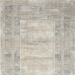 Homeroots 4' X 6' Ivory Blue And Gray Geometric Non Skid Area Rug  Polyester 553428