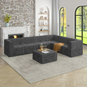 English Elm L Shape Modular Sectional Sofa - Versatile Compressed Couch For Modern Living, No Assembly Needed! W487S00270