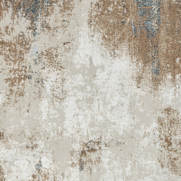 Homeroots 4' X 6' Ivory Charcoal And Taupe Abstract Distressed Non Skid Area Rug  Polyester 553436