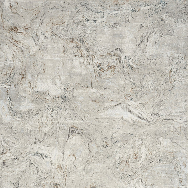 Homeroots 4' X 6' Ivory Brown And Gray Abstract Non Skid Area Rug  Polyester 553439