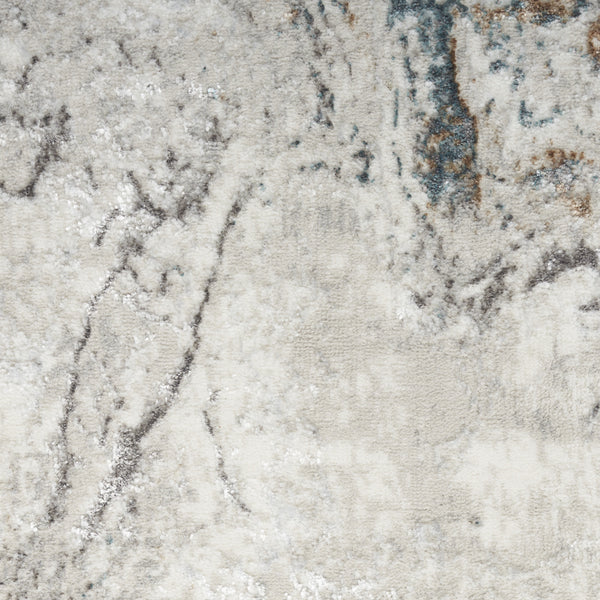 Homeroots 4' X 6' Ivory Brown And Gray Abstract Non Skid Area Rug  Polyester 553439