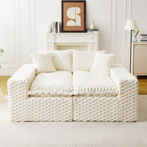 English Elm Luxury Turtle Velvet Multifunctional Sofa - Modular 4-Seater White/Green/Black/Pink, 400lb Capacity, Cozy Stylish Living Room Statement Piece W3371S00039