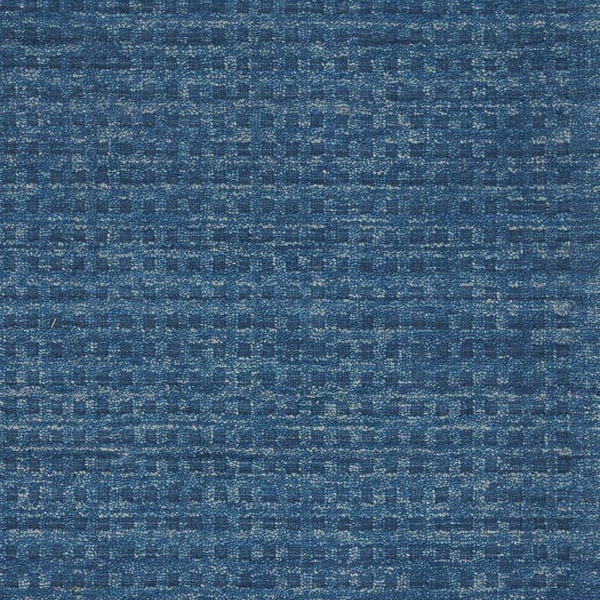 Wool Area Rug Solid Navy Plush Power Loomed Pile with Cotton Backing for Living Rooms