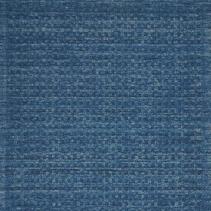 Wool Area Rug Solid Navy Plush Power Loomed Pile with Cotton Backing for Living Rooms
