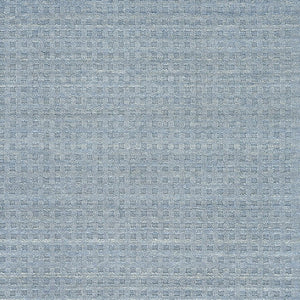 Solid Denim Blue Wool Area Rug Plush Power Loomed for Living Room and Bedroom Floors
