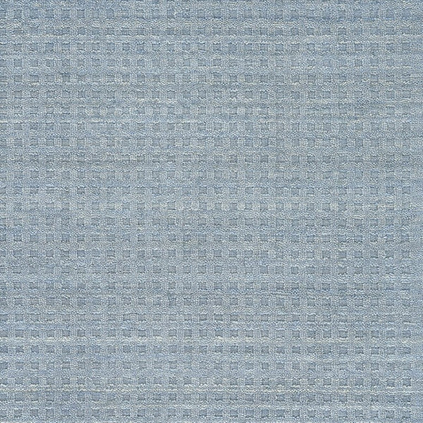 Solid Denim Blue Wool Area Rug Plush Power Loomed for Living Room and Bedroom Floors