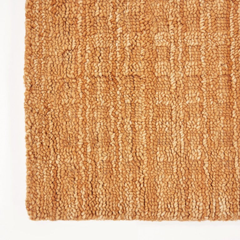 HomeRoots 7 X 10 Orange Solid Wool Area Rug Plush Pile for Living Room or Dining Space 553462