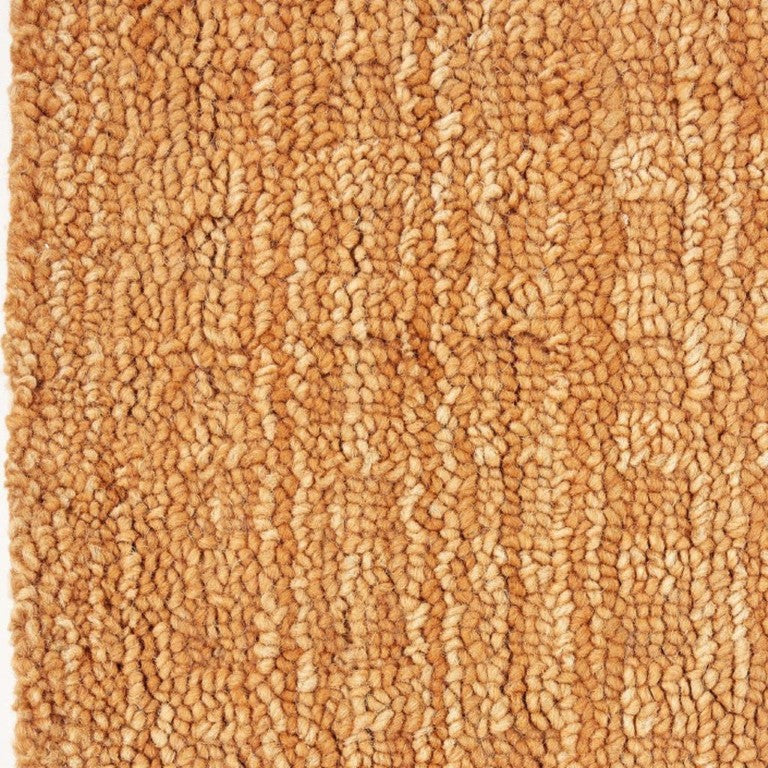 HomeRoots 7 X 10 Orange Solid Wool Area Rug Plush Pile for Living Room or Dining Space 553462