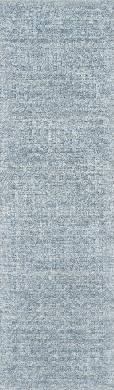 HomeRoots 8 Foot Solid Sky Blue Wool Runner Rug Power Loomed for Hallways and Narrow Spaces 553468