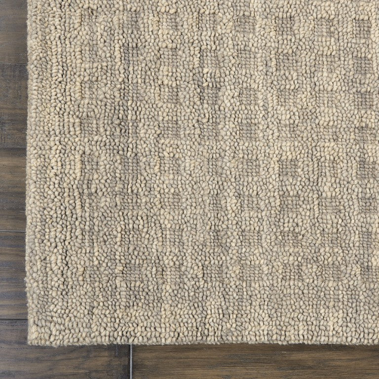 8 Foot Solid Wool Hallway Runner Rug Plush Long Pile Neutral Tone for Narrow Spaces
