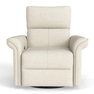 English Elm Power Power Swivel Rocker Recliner Chair with Wide Armrests, Dual USB Charging Ports, Compact Comfort Gray W1028S00054