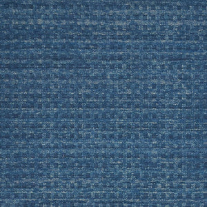 Wool Area Rug Solid Navy Plush Power Loomed Pile with Cotton Backing for Living Rooms