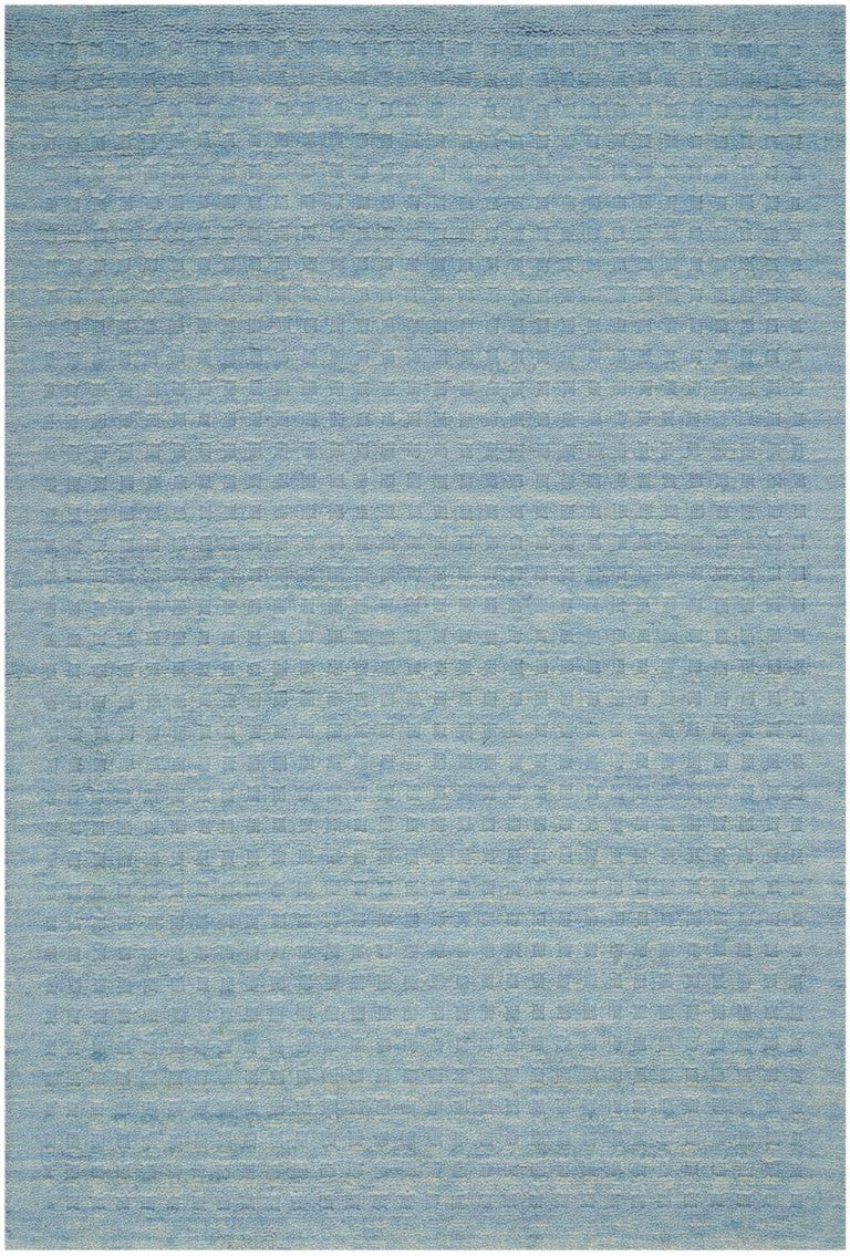 HomeRoots Solid Sky Blue Wool Area Rug Power Loomed Plush Pile for Living Room and Bedroom Decor 5' x 8' 553477