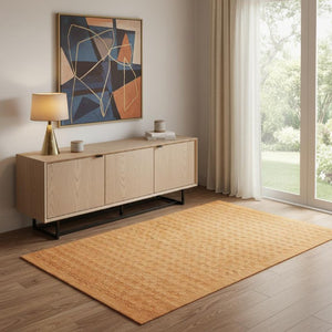 4x6 Handmade Wool Shag Area Rug Bold Orange Pile Living Room Bedroom Accent