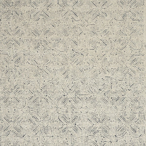 Homeroots 8' Stunning Navy Blue And Ivory Wool Abstract Area Rug For Modern Home Décor And Cozy Living Spaces 8' X 12' Wool 553489