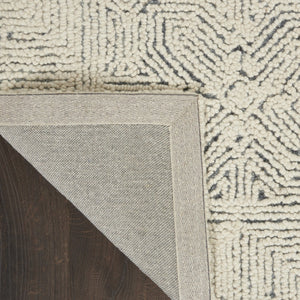 HomeRoots 8' Navy Blue and Ivory Wool Abstract Area Rug - Modern Luxury for Living Spaces, Durable & Soft 8' X 10' 553490