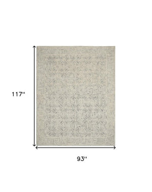 Homeroots 8' Stunning Navy Blue And Ivory Wool Abstract Area Rug For Modern Home Décor And Cozy Living Spaces 8' X 10' Wool 553490