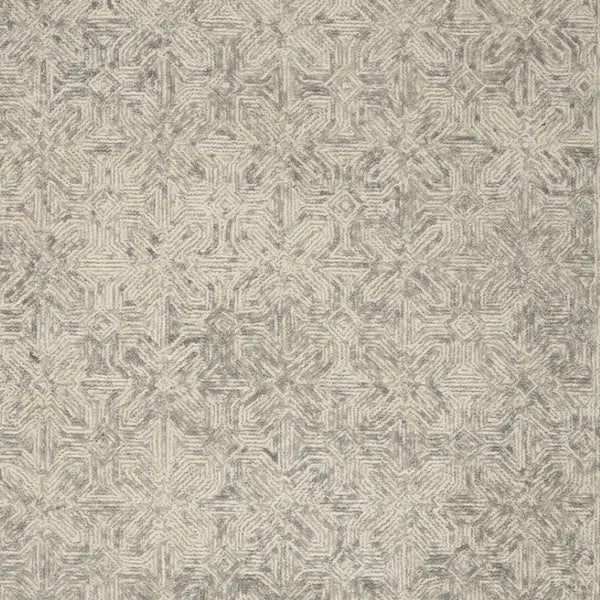 HomeRoots 8' Beige and Gray Wool Area Rug - Modern Abstract Geometric Design for Luxe Living Spaces 8' X 12' 553494