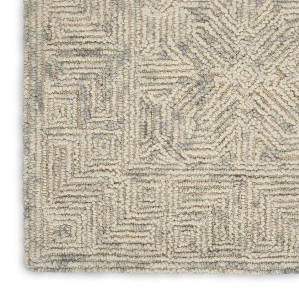 HomeRoots 8' Beige and Gray Wool Area Rug - Modern Abstract Geometric Design for Luxe Living Spaces 8' X 12' 553494