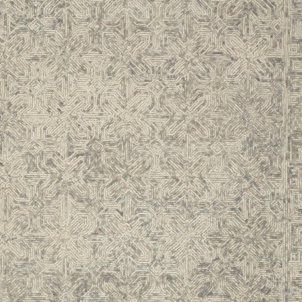 HomeRoots 8' Beige and Gray Wool Area Rug - Modern Abstract Geometric Design for Luxe Living Spaces 8' X 12' 553494