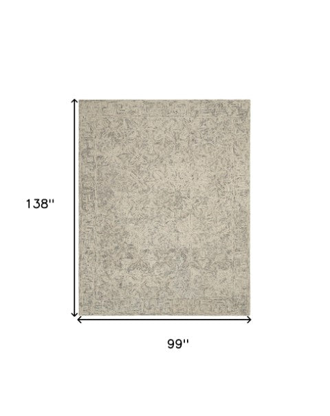 Homeroots 8' Modern Beige And Gray Wool Abstract Geometric Area Rug – Stylish, Warm, And Noise-reducing Decor 8' X 12' Wool 553494