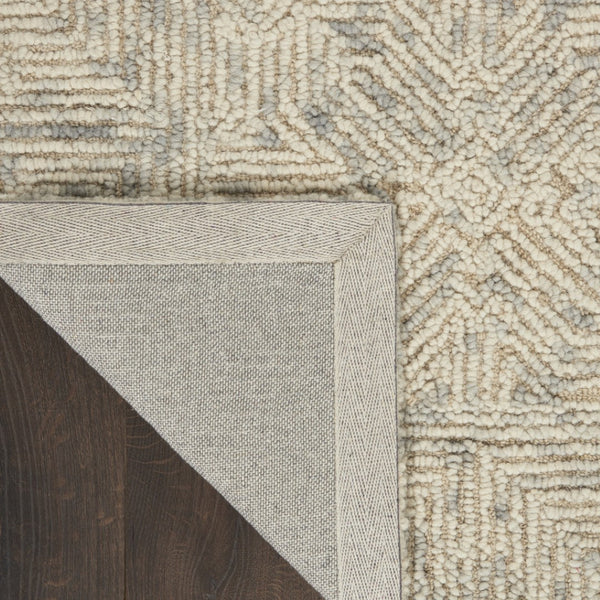 HomeRoots 8' Beige and Gray Wool Area Rug - Modern Abstract Geometric Design for Luxe Living Spaces 8' X 10' 553495